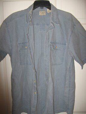 L.L. Bean Button Front Casual Outdoorsman Shirt Men's Size Large Blue